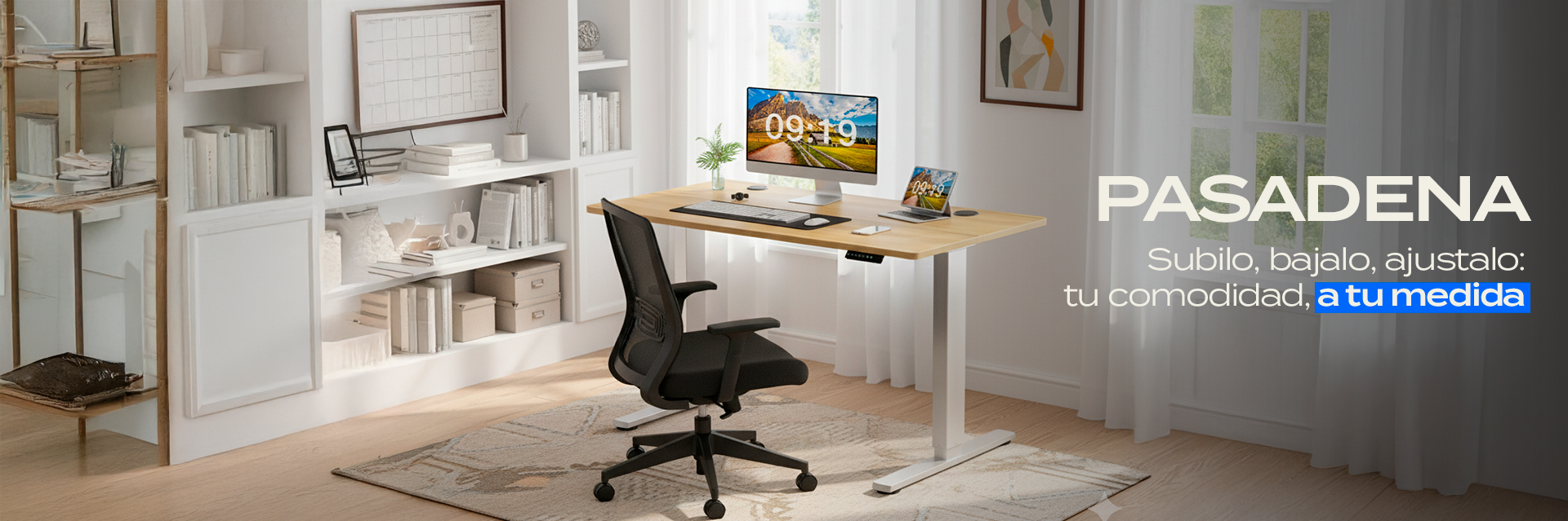 El escritorio eléctrico Pasadena de Dellorean redefine la ergonomía en tu espacio de trabajo con su sistema de 4 memorias de altura que permiten transiciones perfectas entre posiciones sentadas y de pie. Equipado con un motor certificado americano que soporta 80 kg, pantalla LCD y velocidad de ajuste de 30 mm/s, se adapta a tus necesidades con un rango de elevación de 70 a 117 cm para jornadas laborales más saludables.